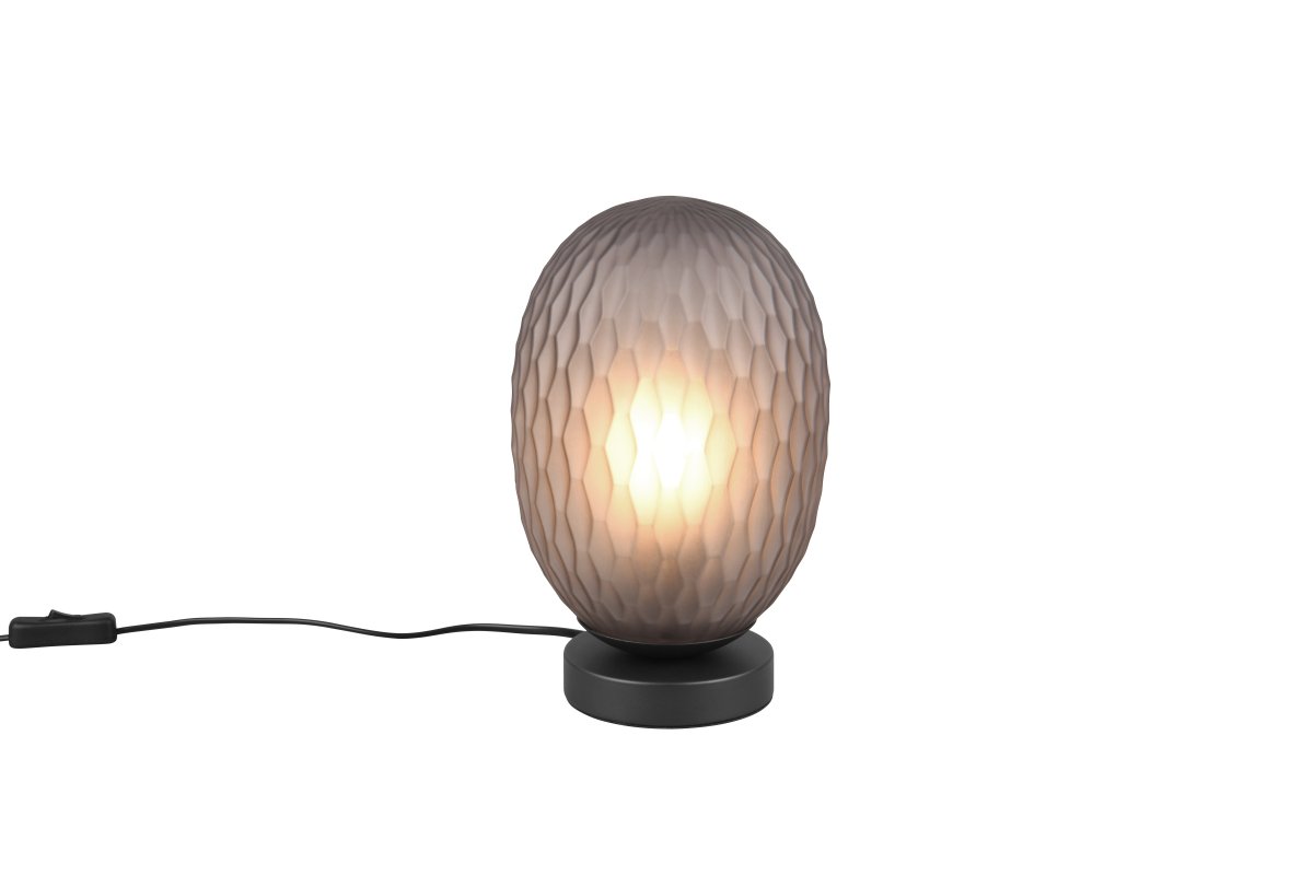Facette 28cm Gris humo lámpara de mesa De Trio Lighting - 