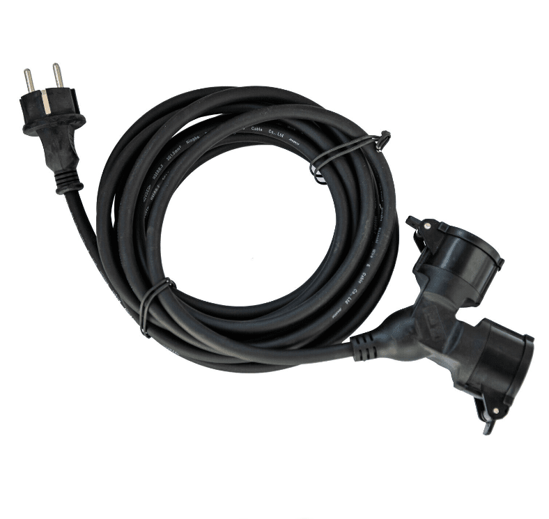 Cable Derivador De 2 Salidas 5m De Airam - El cord&oacute;n de uni&oacute;n de cables de caucho grueso est&aacute; dise&ntilde;ado para uso en exteriores y tambi&eacute;n para uso profesional.