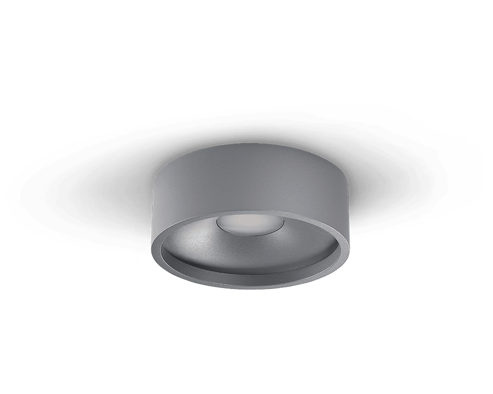 Tora Gris De Westal - Esta lámpara de techo presenta un diseño compacto y elegante que proporciona una iluminación descendente eficaz.