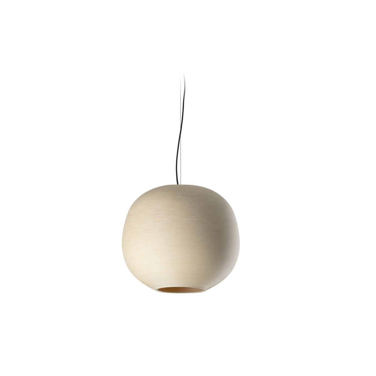Tierra Ø50 Beige Lámpas de techo De Faro Barcelona - Su forma de colmena difunde una luz suave y se transforma en una escultura de luz al encenderse.