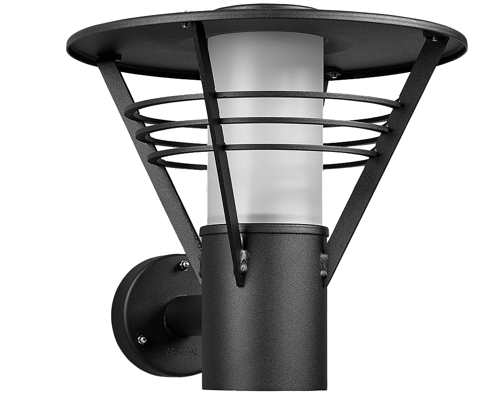 Domsand Negro lámpara de exterior De Westal - La lámpara de pared Domsand es una elegante lámpara de pared con un patrón de luz circular difundido por un cilindro de acrílico esmerilado.