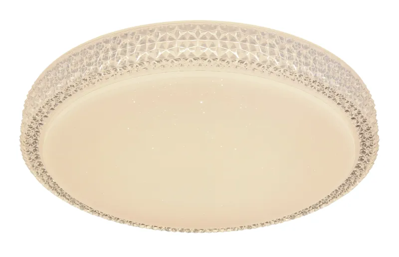 Ovi Ø40 Blanco plafón De Globo Lighting - Kombinationen av vit metall, glittrande dekordetaljer och klara plastkristaller g&ouml;r den till en riktig blickf&aring;ngare.