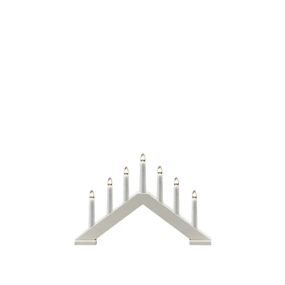 Candelabra 7 Lights Blanco De Konstsmide - Dale a tu hogar un ambiente navide&ntilde;o atemporal y con estilo con este elegante candelabro de Adviento fabricado en madera lacada en blanco.