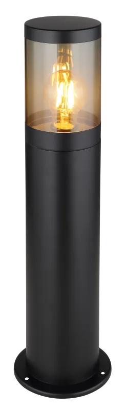 Xeloo 50cm Negro balizas De Globo Lighting - Tillverkad i rostfritt st&aring;l med en r&ouml;kf&auml;rgad plastsk&auml;rm ger den ett mjukt och behagligt ljus.