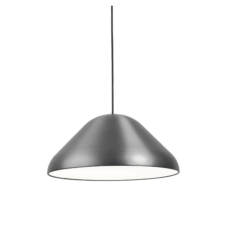 Enna Ø43 Acero Lámpas de techo De Airam - La lámpara colgante grande y redondeada de acero inoxidable es adecuada para muchos estilos de diseño de interiores y como lámpara de mesa de comedor.