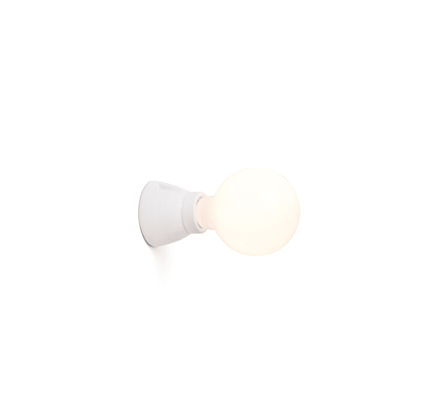 Kera Ø7 Blanco lámpara de pared De Faro Barcelona - Complete el producto con una fuente de luz opal E27 de 95 mm que coincida con la imagen del producto.