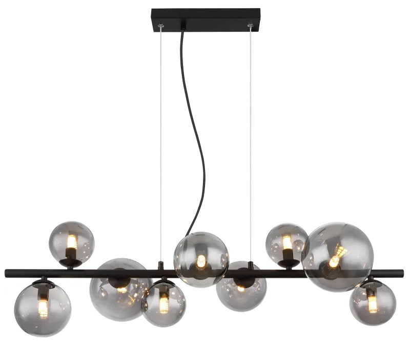 Riha 87cm Color humo Lámpas de techo De Globo Lighting - Lampan &auml;r av mattsvart metall och ger ditt hem en lyxig och inbjudande atmosf&auml;r.