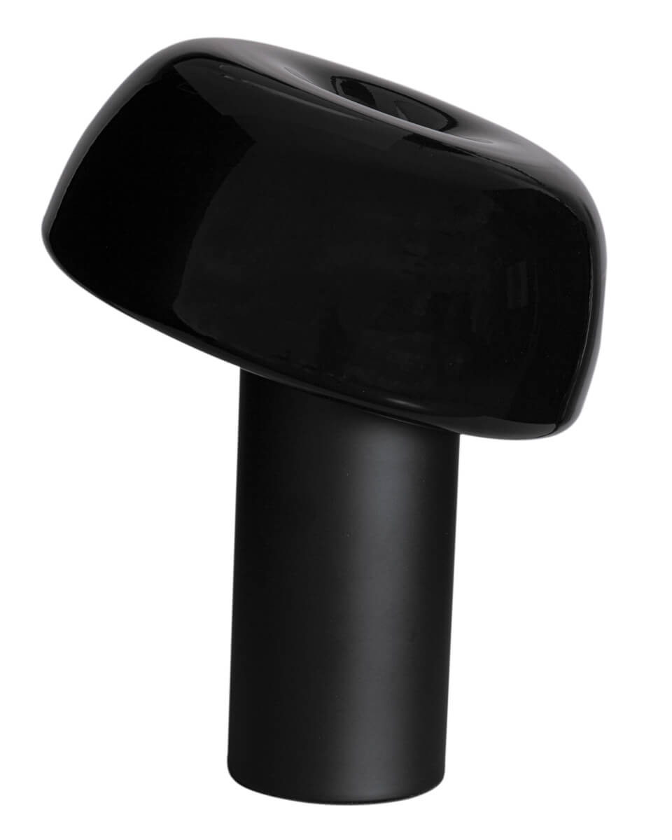 Lean on Me 40cm Negro De By Rydéns - La l&aacute;mpara est&aacute; hecha de metal, con la base de la l&aacute;mpara con un acabado mate y la pantalla con un acabado brillante, creando un hermoso contraste.