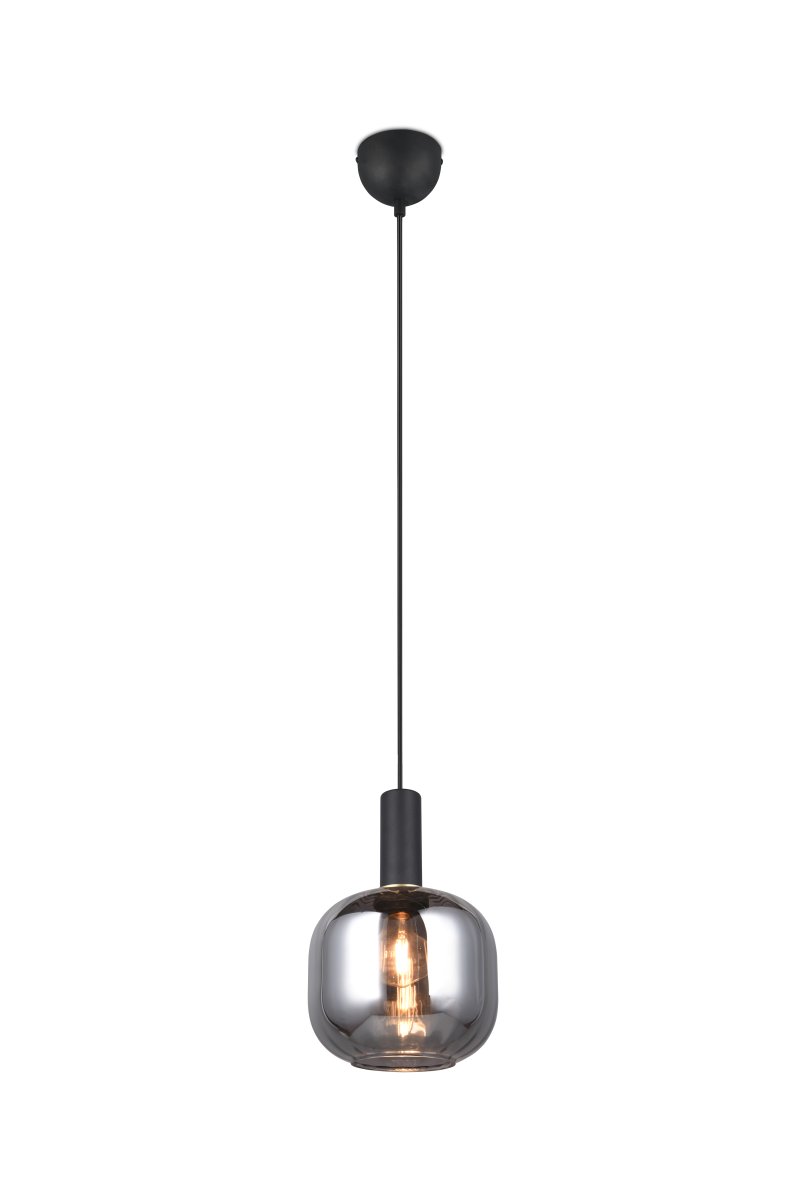 Diva Ø20 Gris humo Lámpas de techo De Trio Lighting - Los elegantes detalles en negro mate le confieren un toque de lujo y un carácter sofisticado.