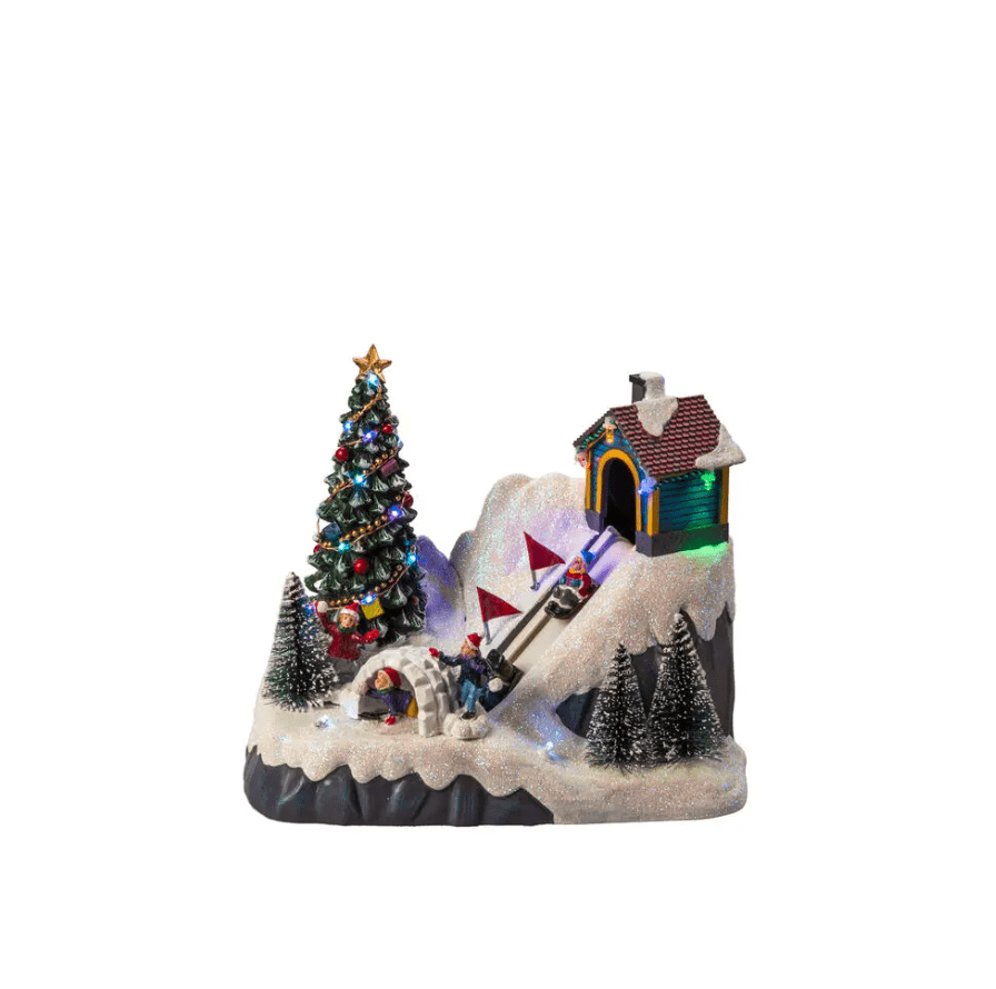 Paisaje Invernal LED 18cm Multicolor De Konstsmide - La iluminaci&oacute;n LED integrada brilla en diferentes colores y crea un ambiente acogedor en el hogar.