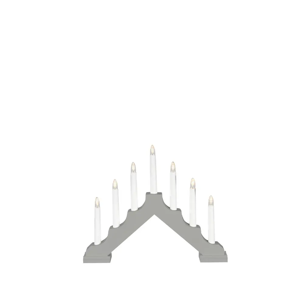 Candelabra 7 Lights Gris De Konstsmide - Garantice una Navidad llena de ambiente con este portavelas de Adviento que funciona a pilas y est&aacute; fabricado en madera de color gris mate.