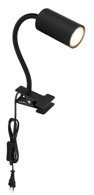 Robby Negro lámpara de pinza De Globo Lighting - Den lilla klassiska kl&auml;mlampan Robby kombinerar stil och funktion med sin design i vit metall.