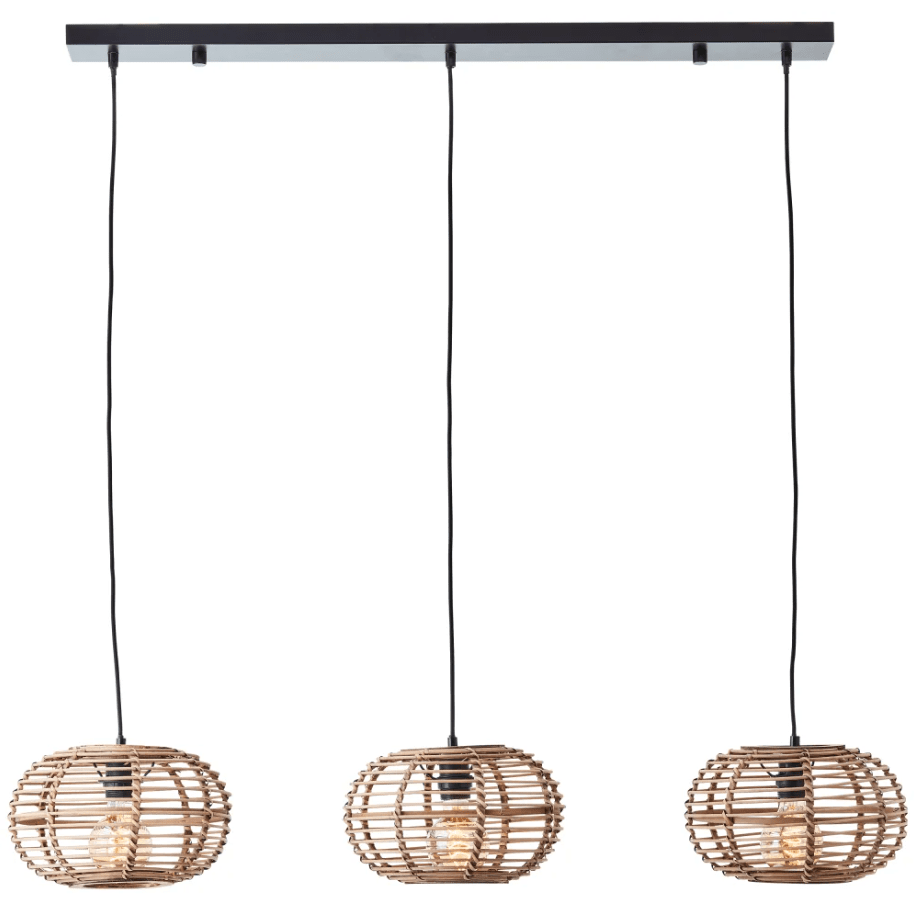 Woodball 110cm Naturaleza Lámpas de techo De Brilliant - Sus tres pantallas de rat&aacute;n permiten el paso de la luz, creando un hermoso patr&oacute;n de luz al encenderla.