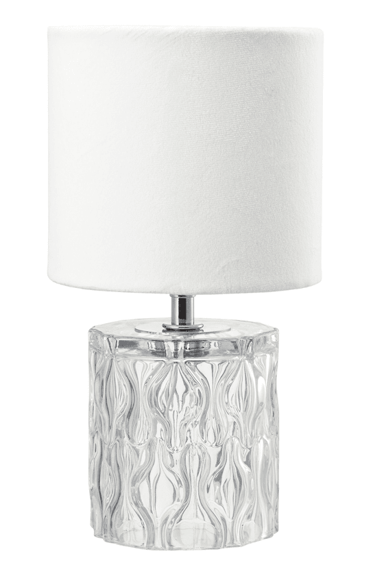 Imagen ampliada de Elise 28cm Blanco lámpara de mesa De Pixie Design - La lámpara de mesa Elise tiene una elegante base de cristal con una estructura única que crea un hermoso juego de luz.