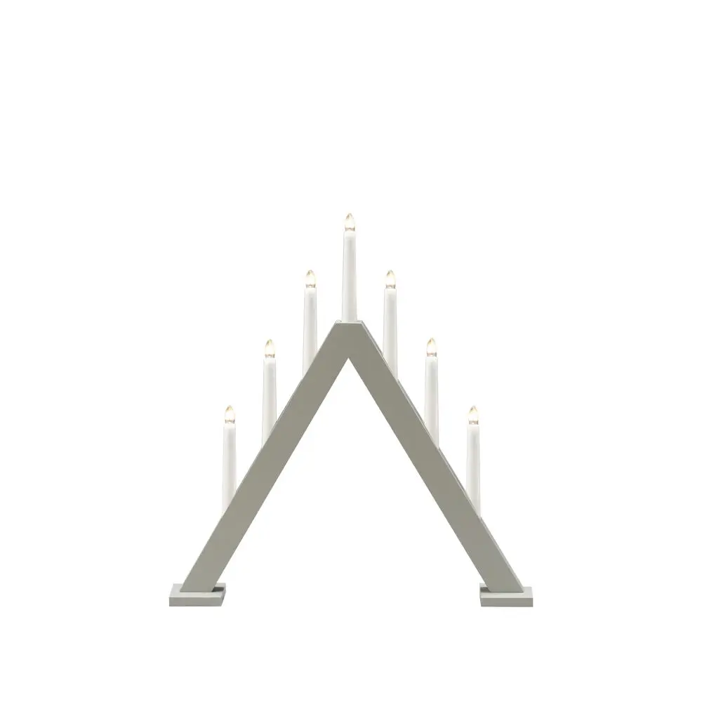 Candelabra 7 Lights Gris De Konstsmide - Crea un ambiente navide&ntilde;o moderno y elegante con este elegante candelabro de Adviento de madera lacada en gris.