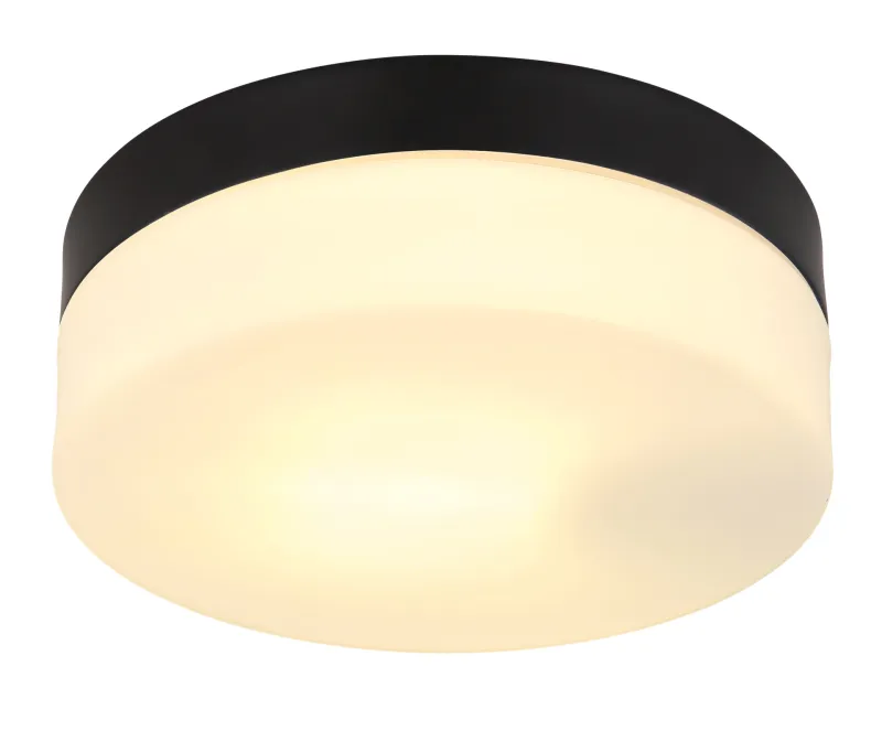 Vranos 18,5cm Negro De Globo Lighting - Lampan &auml;r tillverkad i aluminium och glas, vilket ger ett tidl&ouml;st och sofistikerat uttryck.