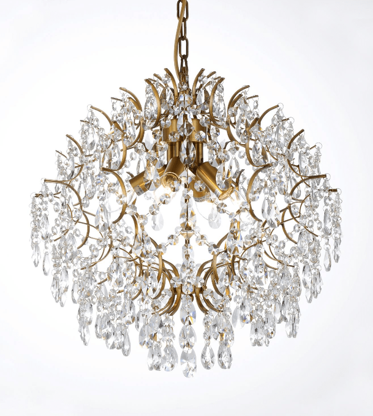 Kate Ø50 Latón cepillado cristal De Norrsken Design - La l&aacute;mpara de techo Kate en lat&oacute;n cepillado con cristales K9 Clase 1 cortados a mano es un verdadero &iacute;cono de estilo que agregar&aacute; una sensaci&oacute;n de exclusividad y elegancia a su hogar.