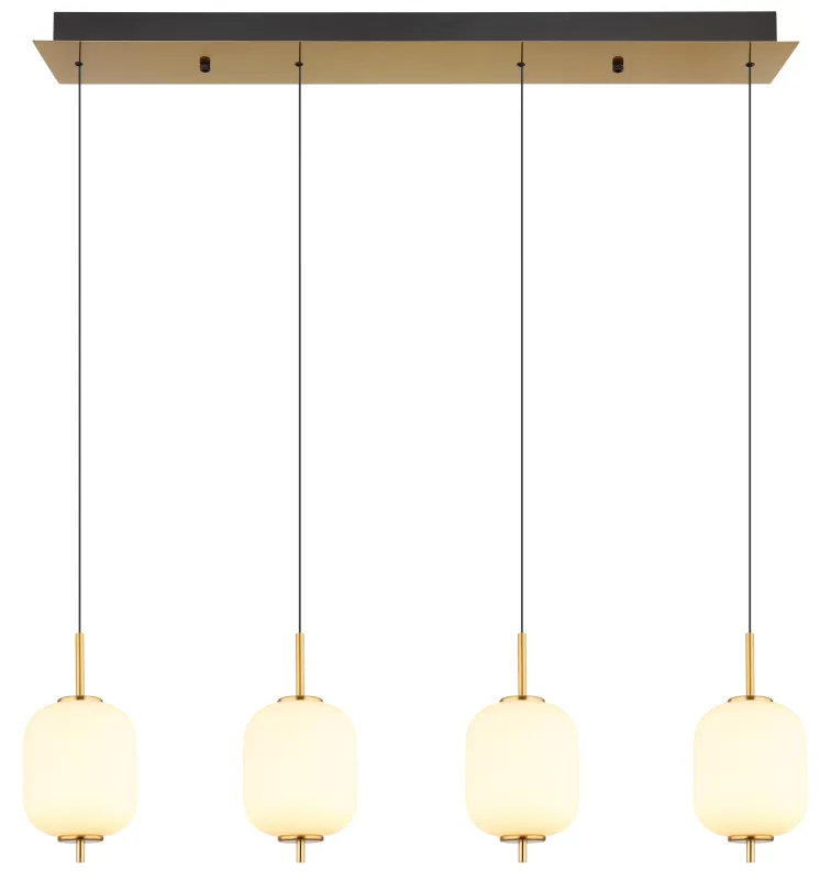 Ewald 95cm Latón Lámpas de techo De Globo Lighting - &nbsp;Lampan &auml;r tillverkad av en exklusiv kombination av m&auml;ssing, mattsvart metall och opalglas, vilket ger en sofistikerad och harmonisk k&auml;nsla.