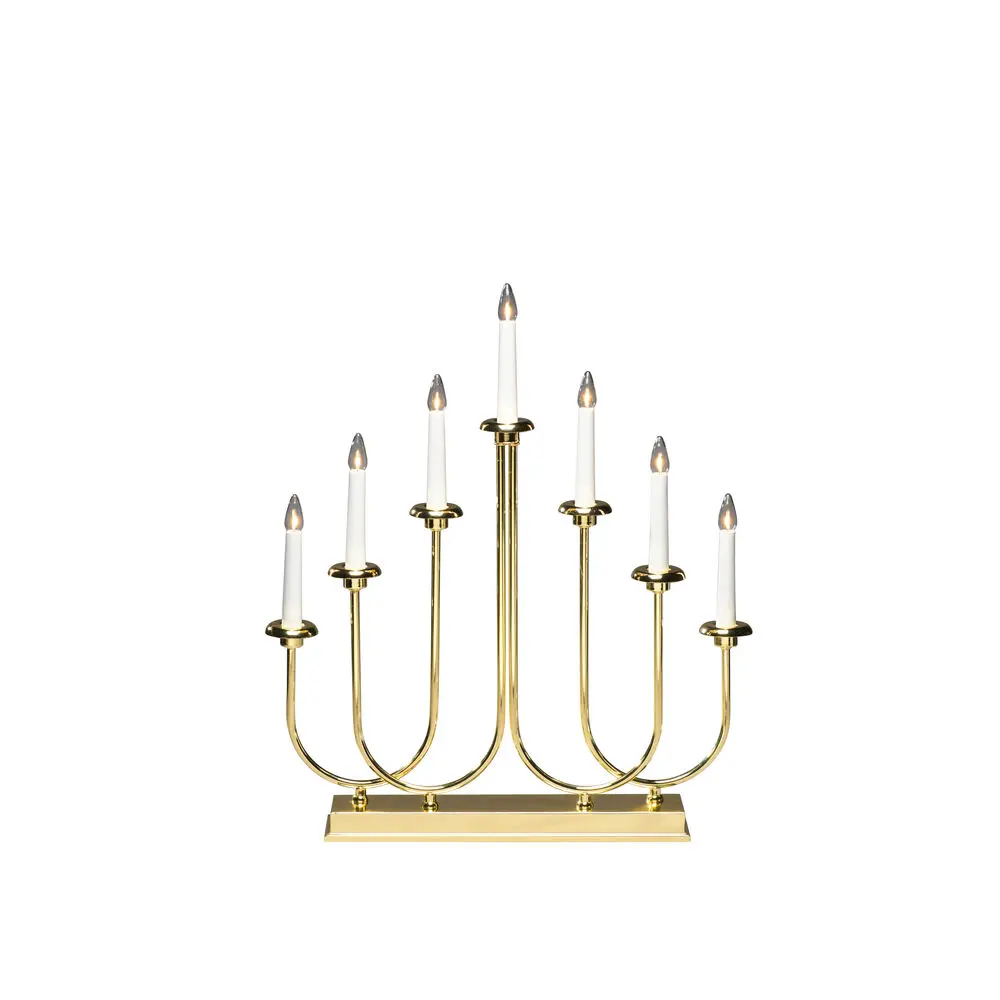 Candelabra 7 Lights Latón De Konstsmide - Cree un ambiente navide&ntilde;o lujoso y acogedor con este elegante portavelas de Adviento con efecto lat&oacute;n.