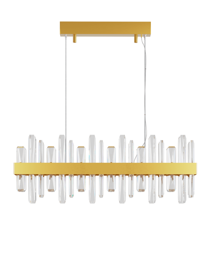 Triumph 80cm Latón Lámpas de techo De By Rydéns - La l&aacute;mpara incorpora iluminaci&oacute;n LED regulable, lo que permite ajustar f&aacute;cilmente la intensidad seg&uacute;n las necesidades y el estado de &aacute;nimo, desde una luz funcional hasta una luz suave y acogedora.