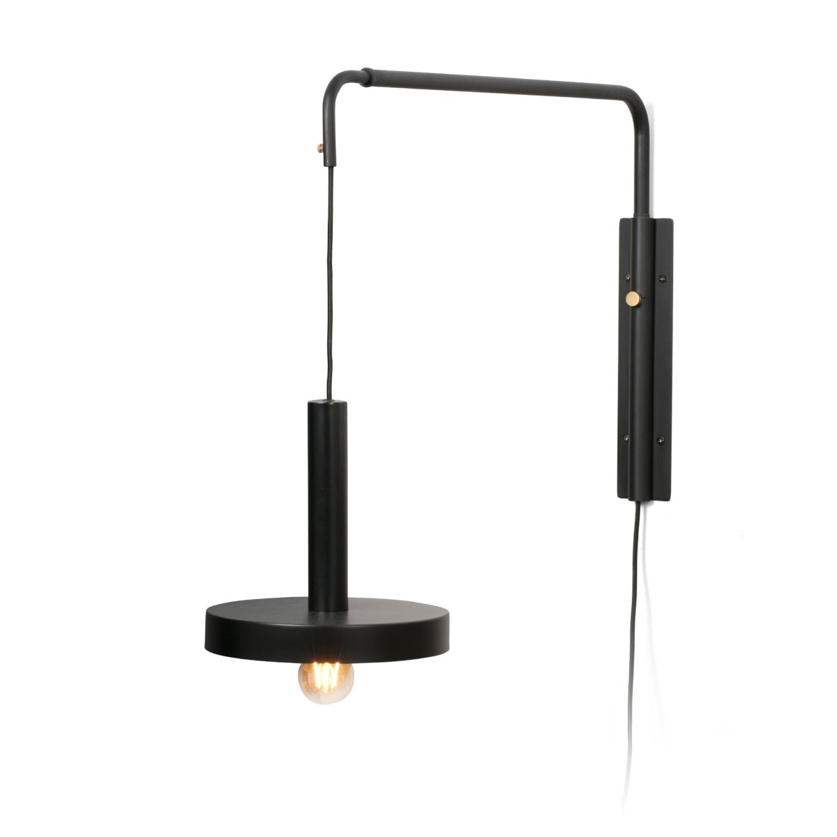Whizz 70cm Negro lámpara de pared De Faro Barcelona - Whizz es una serie de dise&ntilde;o de Christoph Friedrich Wagner que combina una est&eacute;tica moderna con una exclusiva selecci&oacute;n de materiales.