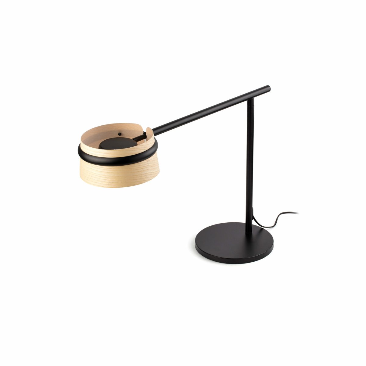 Loop 65cm Madera lámpara de escritorio De Faro Barcelona - Loop LED es una elegante l&aacute;mpara de mesa de Estudi Ribaudia que combina formas cl&aacute;sicas con una calidez moderna.