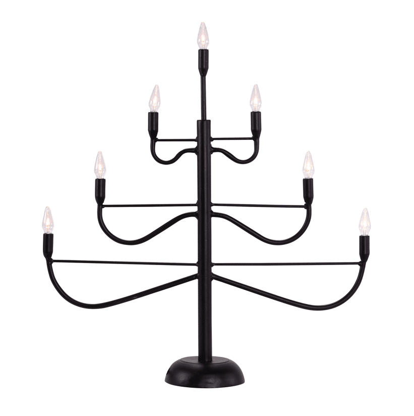 Imagen ampliada de Bergamo Negro De Pixie Design - El portavelas Bergamo en color negro con 7 brazos es una soluci&oacute;n de iluminaci&oacute;n moderna y elegante que llevar&aacute; tu decoraci&oacute;n navide&ntilde;a a un nuevo nivel.