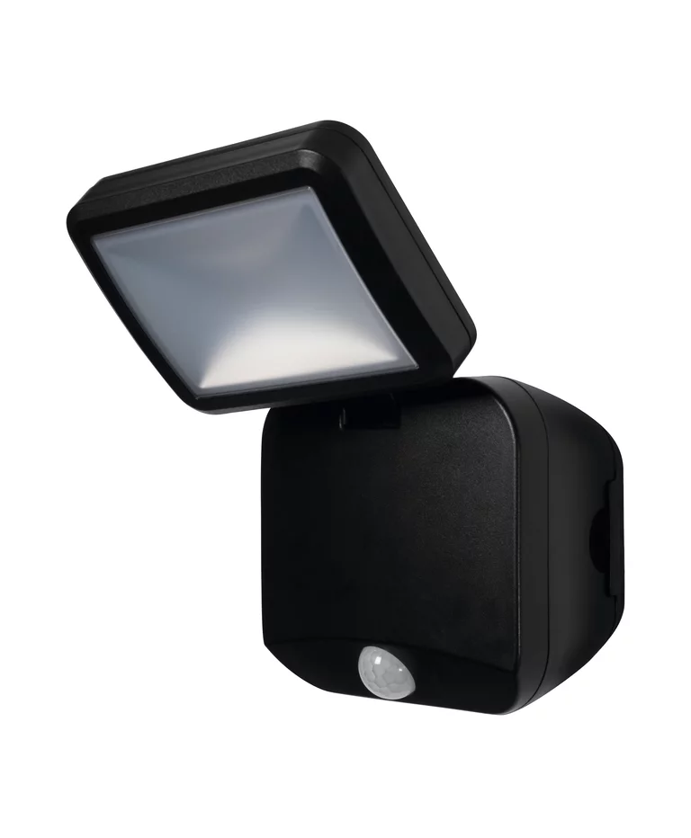 Battery LED Spotlight Sensor Negro lámpara de exterior De Ledvance - El funcionamiento con bater&iacute;a permite una f&aacute;cil instalaci&oacute;n sin conexi&oacute;n el&eacute;ctrica y la duraci&oacute;n de la bater&iacute;a es de hasta 10 horas de funcionamiento continuo.