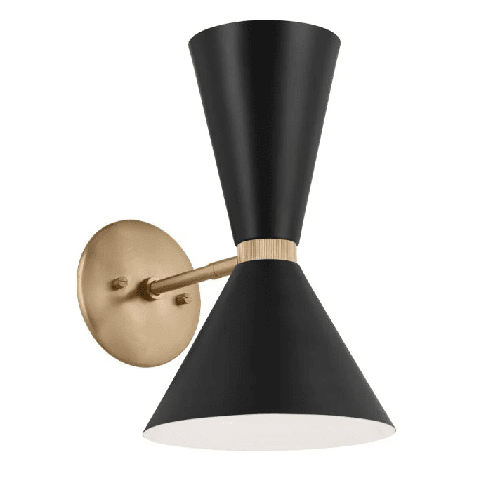 Phix 34cm Negro/bronce lámpara de pared De Elstead Lighting - La l&aacute;mpara de pared Phix con dos pantallas proporciona una luz eficaz tanto hacia arriba como hacia abajo.