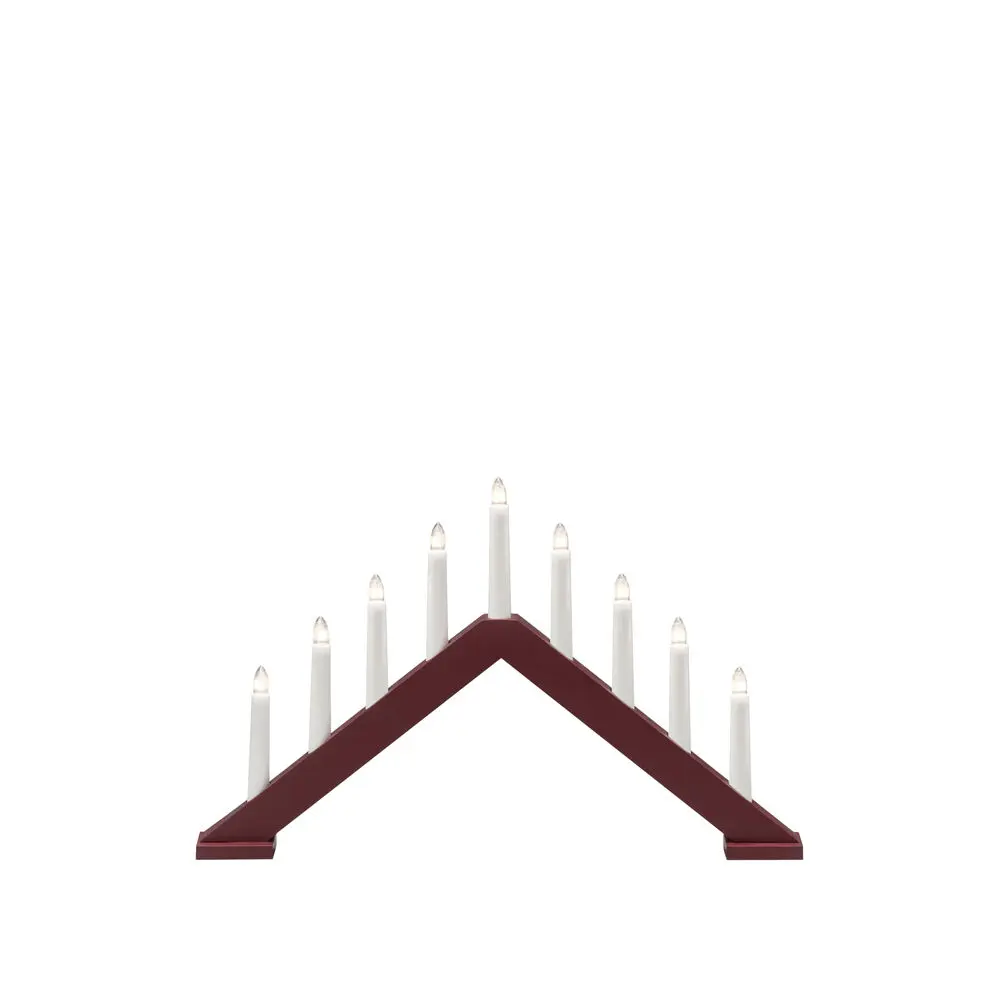 Candelabra 9 Lights Rojo oscuro mate De Konstsmide - Dale a tu hogar un ambiente navide&ntilde;o atemporal y con estilo con este elegante portavelas de Adviento de madera.