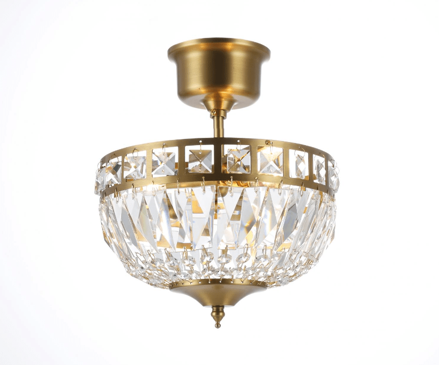 Flores Ø25 Latón cepillado cristal De Norrsken Design - La lámpara de techo Flores, de latón cepillado, es una obra maestra de elegancia y lujo.
