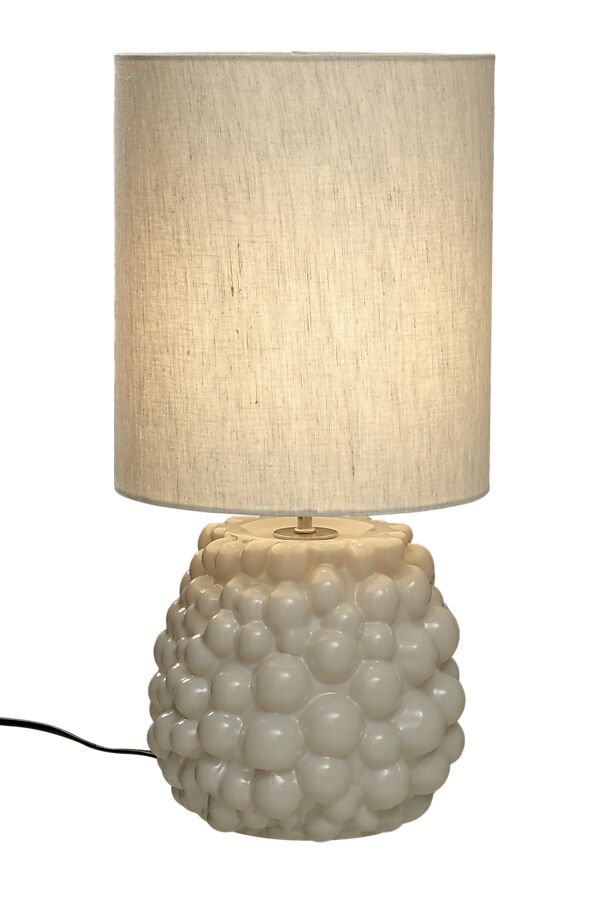 Bubbles 48cm Blanco natural lámpara de mesa De Aneta Lighting - La emocionante l&aacute;mpara de mesa "Bubbles" tiene una base de l&aacute;mpara de vidrio &uacute;nica con una textura de burbujas de diferentes formas.