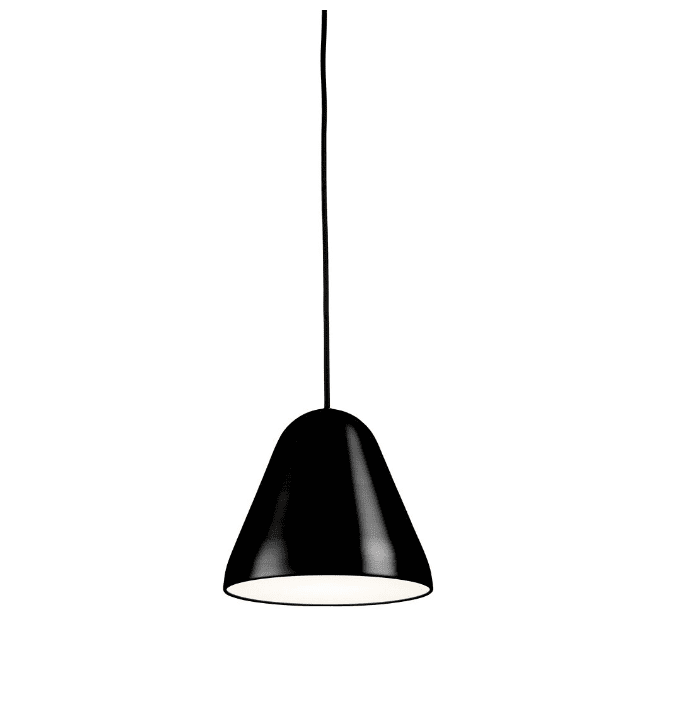 Enna Ø22 Negro Lámpas de techo De Airam - Su forma redondeada le confiere un aspecto suave y moderno, mientras que el difusor blanco bajo la pantalla distribuye la luz de manera uniforme y crea un ambiente acogedor en toda la habitación.