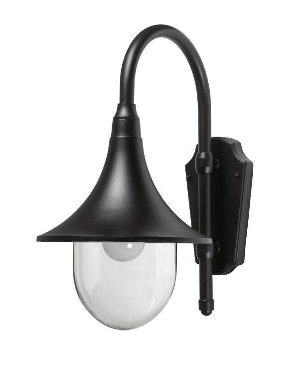 Kartano Trumpet Negro lámpara de exterior De Airam - Dado que la fuente de luz es claramente visible dentro de la l&aacute;mpara, la elecci&oacute;n de la fuente de luz (no incluida) es muy importante para el estado de &aacute;nimo y el efecto de la iluminaci&oacute;n.