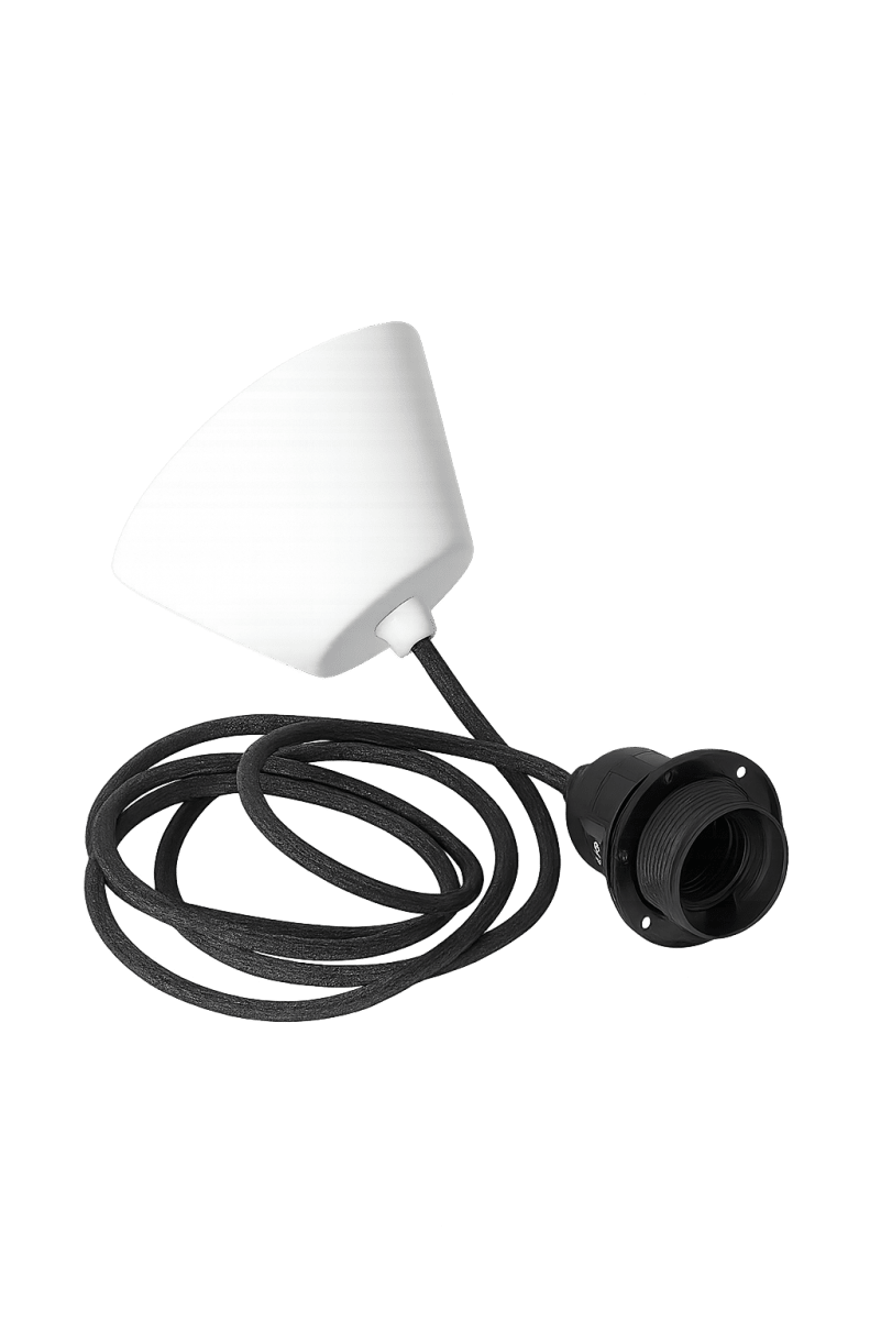 Colgante de techo textil 2m Negro De Alde & Lind - L&aacute;mpara de techo con cable recubierto de tela, compatible con l&aacute;mparas de techo Alde&amp;Lind con casquillo E27.