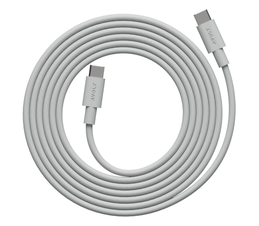 Cable 1 USB C to USB C Charging Cable, 2m Gris De Avolt - El cable 1 USB-C a USB-C de Avolt combina una carga potente con un elegante dise&ntilde;o escandinavo.