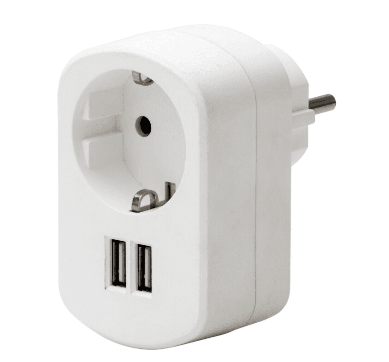 Imagen ampliada de Adaptador USB De Airam - Regleta de enchufes interior de color blanco para cables con clavijas Euro o Schuko.