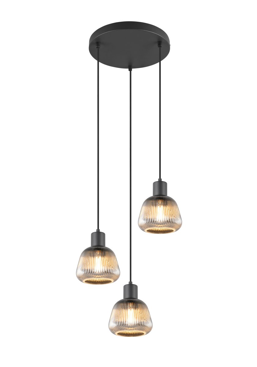 Tarifa Ø37 Gris humo Lámpas de techo De Trio Lighting - 