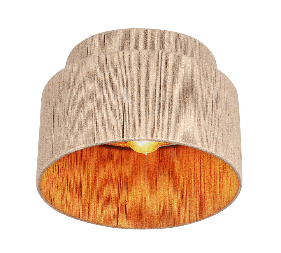 Smilla Ø30 Naturaleza plafón De Trio Lighting - Con su elegante combinaci&oacute;n de yute natural y metal negro mate, Smilla combina el encanto r&uacute;stico con un dise&ntilde;o moderno: un detalle perfecto para un interior elegante y armonioso.