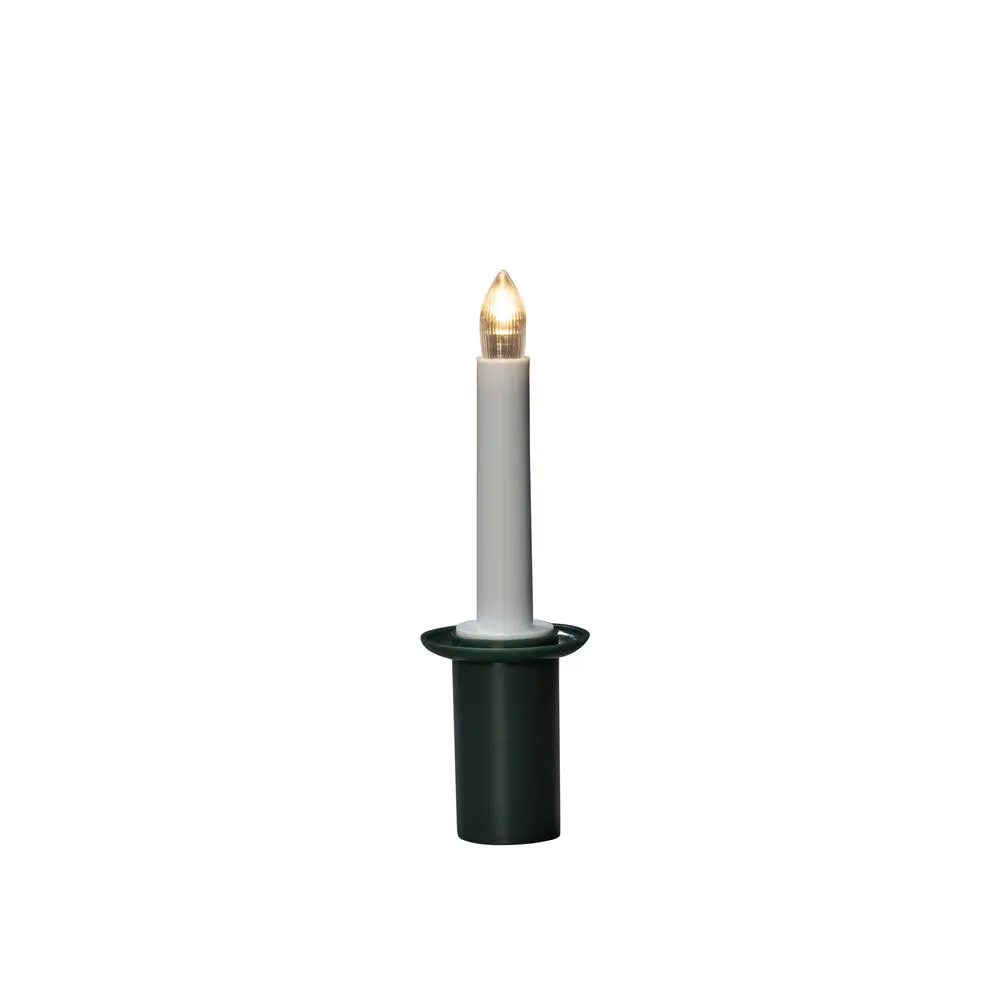 Vela Para Lucía Verde De Konstsmide - Elegante torre de luz con casquillo verde y luz LED que emite una luz blanca suave y cálida.