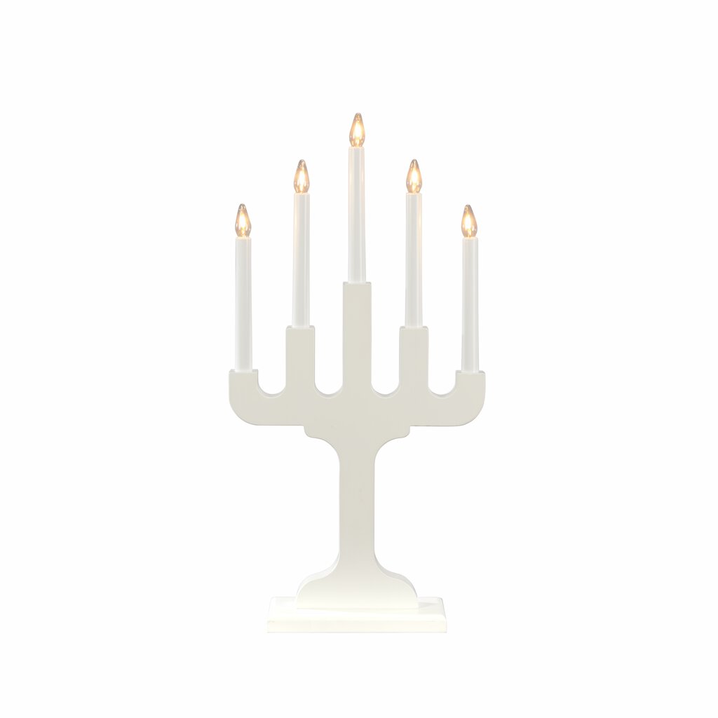 Candelabra 5 Lights Blanco De Konstsmide - Con cinco luces, difunde un brillo c&aacute;lido y atmosf&eacute;rico que crea un ambiente acogedor durante los meses de invierno.