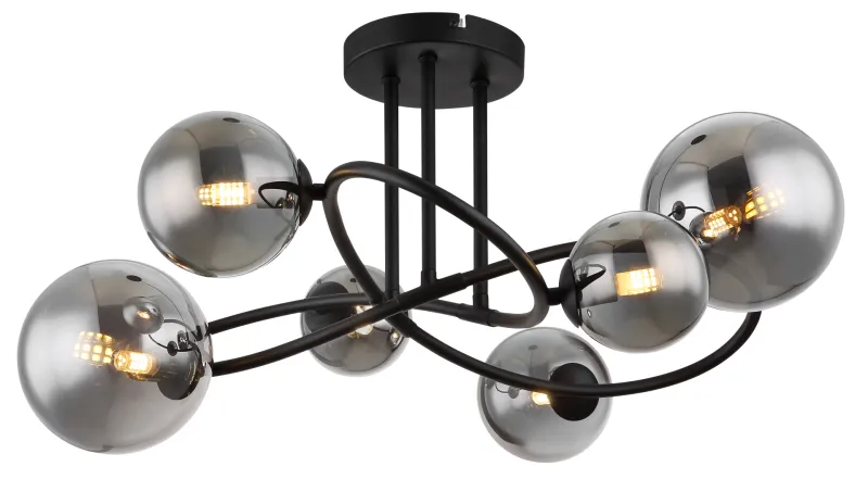 Riha 62cm Color humo plafón De Globo Lighting - Uppt&auml;ck Riha &ndash; en imponerande plafond som skapar en elegant atmosf&auml;r i ditt hem.