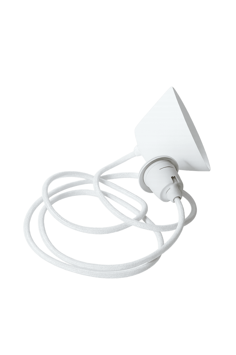 Colgante de techo textil 2m Blanquecino De Alde & Lind - L&aacute;mpara de techo con cable recubierto de tela, compatible con l&aacute;mparas de techo Alde&amp;Lind con casquillo E27.