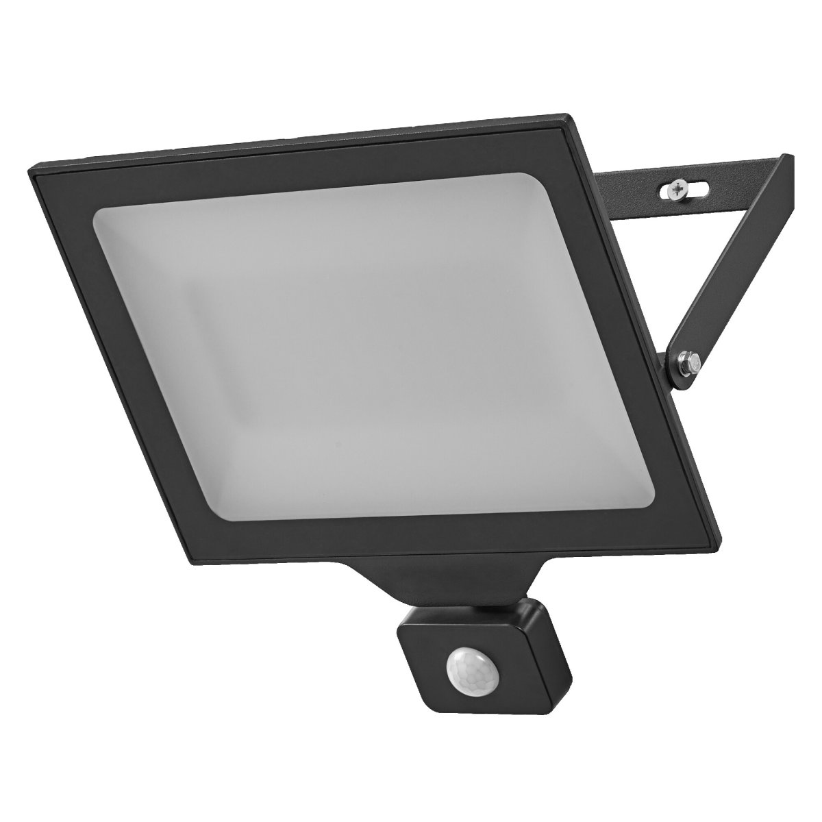 Floodlight Essential Sensor 150W Negro lámpara de exterior De Ledvance - Gracias a un sensor de movimiento y de luz diurna integrado, la iluminaci&oacute;n se enciende autom&aacute;ticamente cuando se detecta movimiento y se adapta a las condiciones de iluminaci&oacute;n.