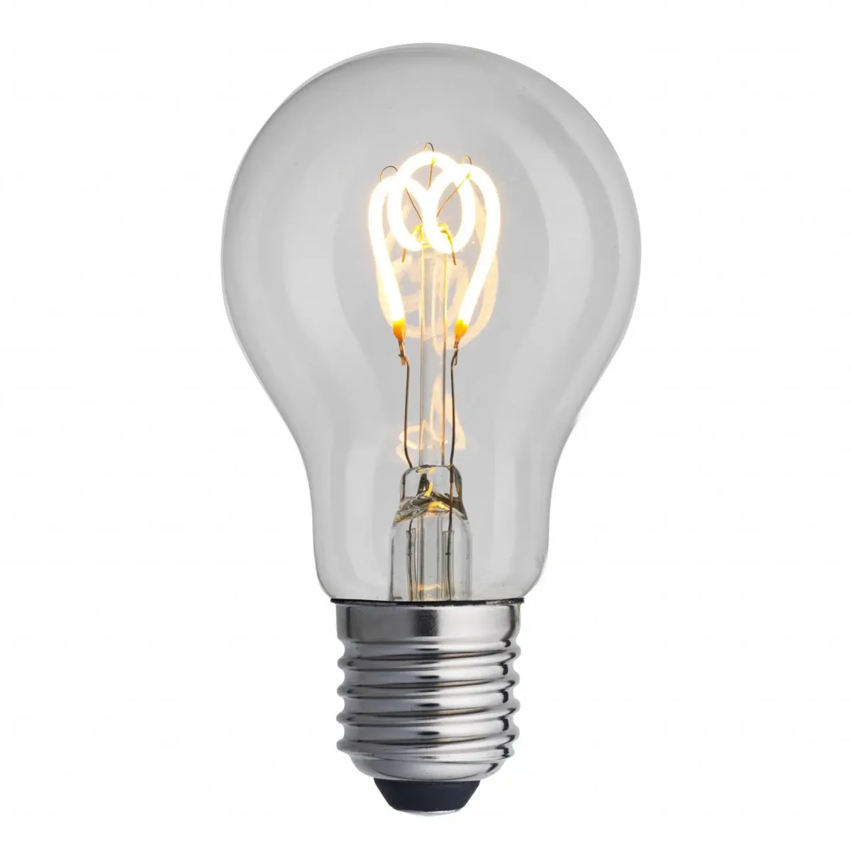 E27 normal 3W 2200K Regulable Transparente De Unison - La fuente de luz E27 est&aacute;ndar, clara y regulable de UNI-FLEX con una potencia de 3 W y una luz c&aacute;lida de 2200 K proporciona una iluminaci&oacute;n elegante y agradable.