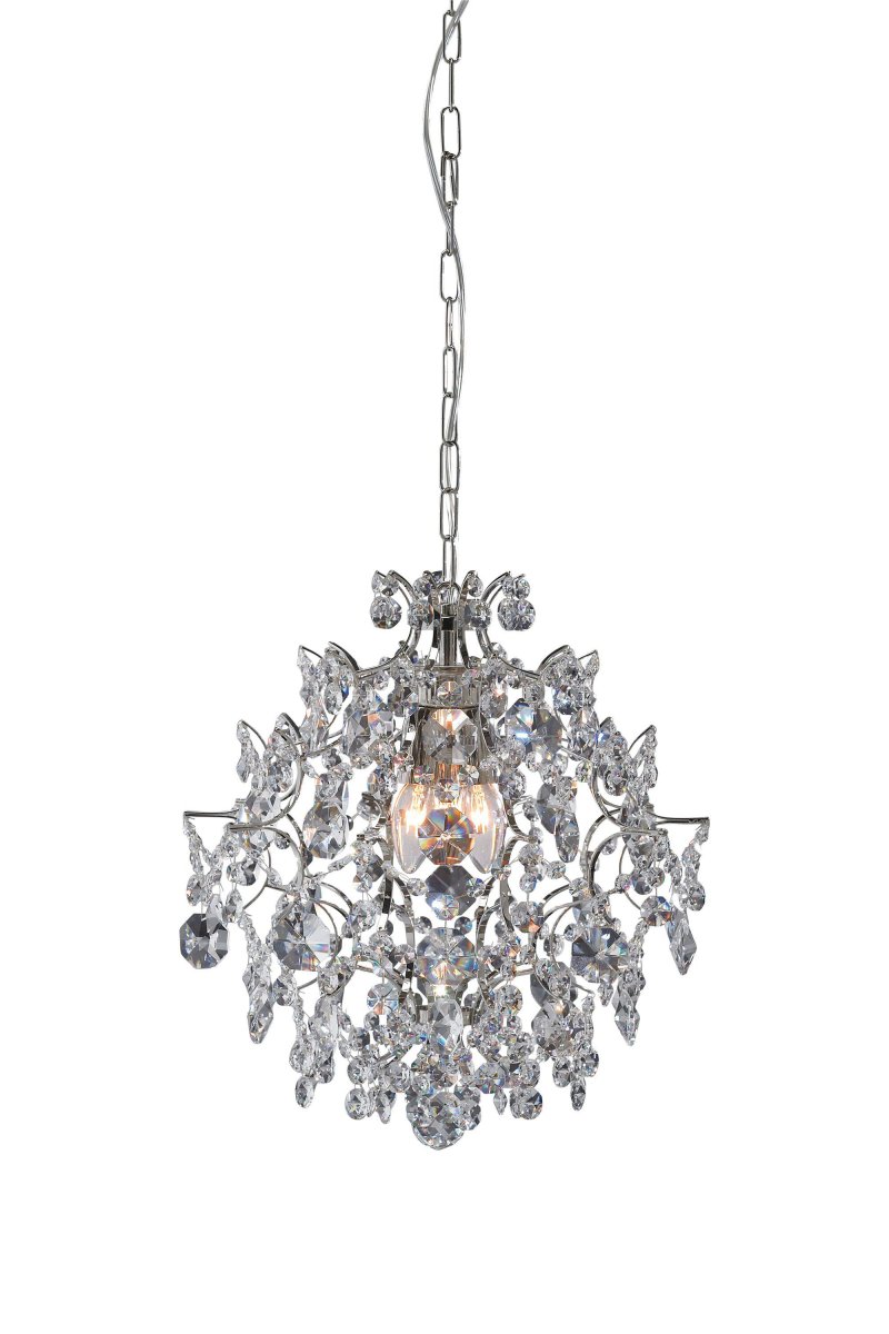Rosendal Ø40 Cromo cristal De Markslöjd - Esta l&aacute;mpara de ara&ntilde;a decorativa de cristal de la serie Rosendal difunde una luz c&aacute;lida y agradable.