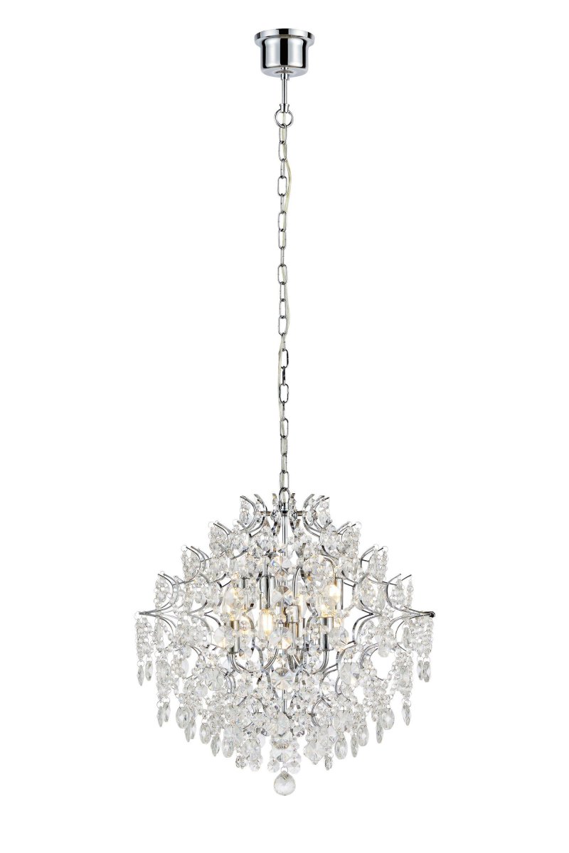 Rosendal Ø50 Cromo cristal De Markslöjd - Esta magnífica lámpara de araña de cristal de la serie Rosendal transforma su sala de estar en una brillante sala de fiestas.