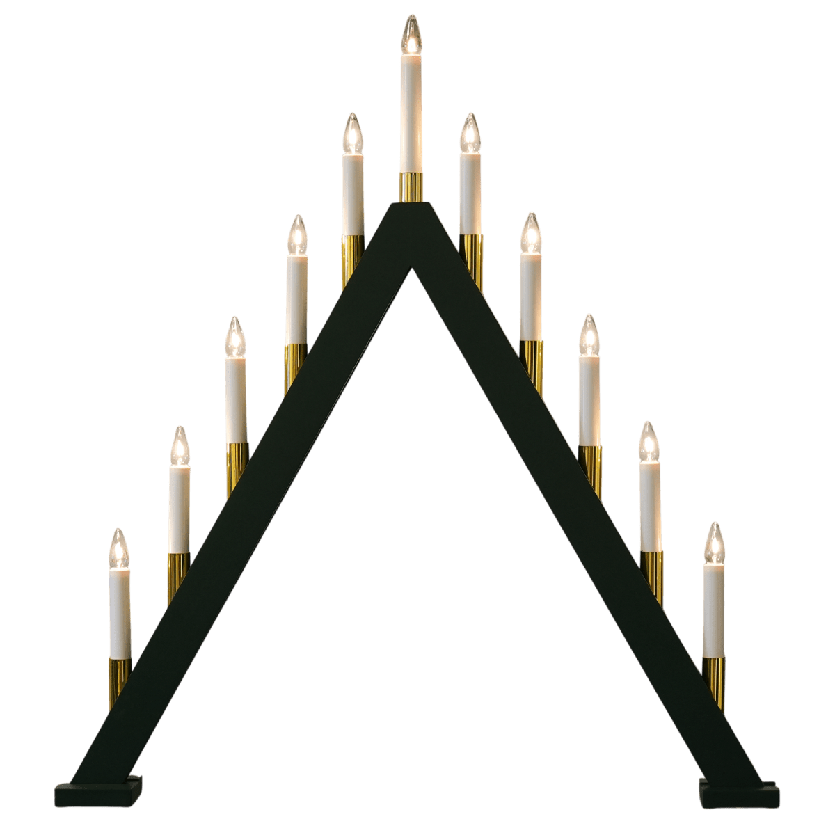 Hilda 11 verde oscuro De Pixie Design - Hilda es un robusto candelabro de madera con once velas que crean una luz c&aacute;lida e intensa.