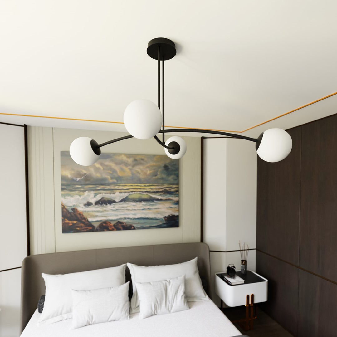 Halldor 108cm Negro Lámpas de techo De Emibig Lighting - Quedan especialmente bien encima de una mesa o de una encimera de cocina, donde crean una atm&oacute;sfera &uacute;nica y acogedora.