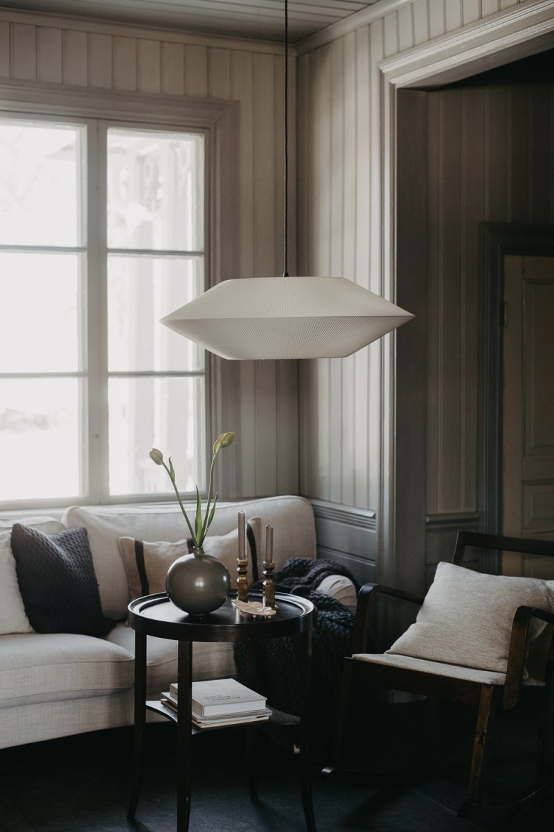 Pollux Pantalla S/Colgante Ø75 Blanquecino Lámpas de techo De Alde & Lind - Una elegante y moderna pantalla de techo que combina con cualquiera de las numerosas l&aacute;mparas de suspensi&oacute;n de Alde&amp;Linds.